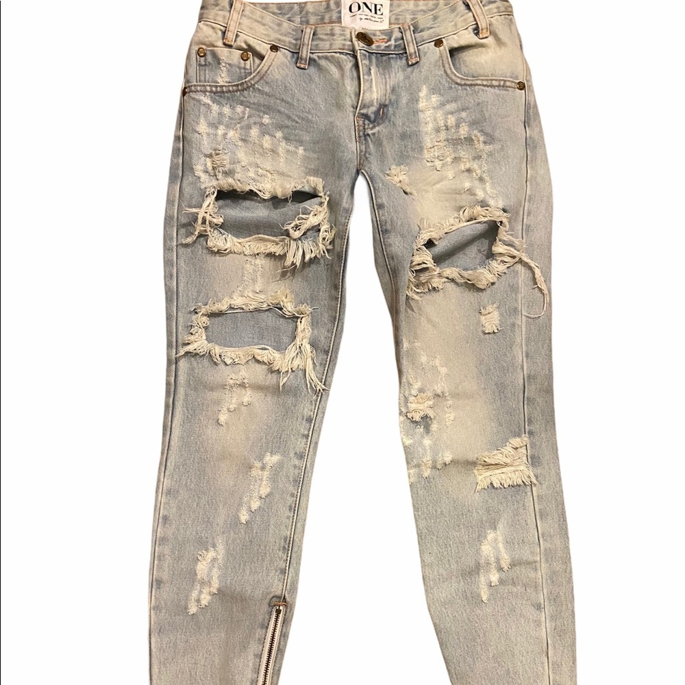 One Teaspoon Trashed Free Birds 26 light wash.